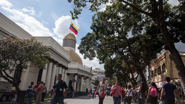 Edificio de la Asamblea Nacional venezolana, en el centro de Caracas