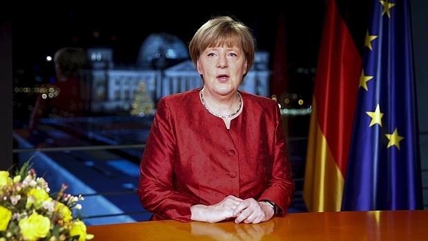 Angela Merkel durante su discurso de Año Nuevo a los alemanes