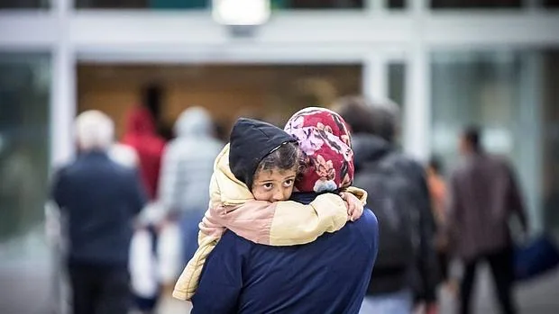 Refugiados sirios a su llegada a Alemania