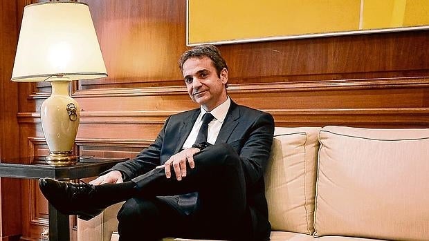 Kiriákos Mitsotakis, el pasado lunes durante su encuentro con el primer ministro griego