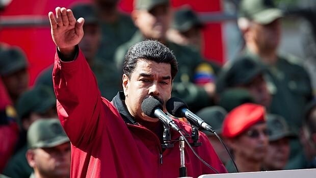 El presidente Nicolás Maduro durante su discurso en Caracas