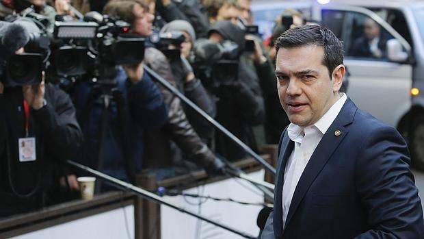 El primer ministro griego, Alexis Tsipras, a su llegada a la cumbre en Bruselas