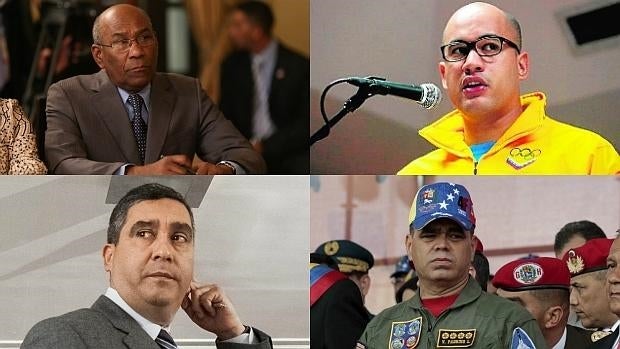 De arriba a abajo y de izquierda a derecha: Aristóbulo Istúriz, Héctor Rodríguez, Miguel Rodríguz Torres y Vladimiro Padrino