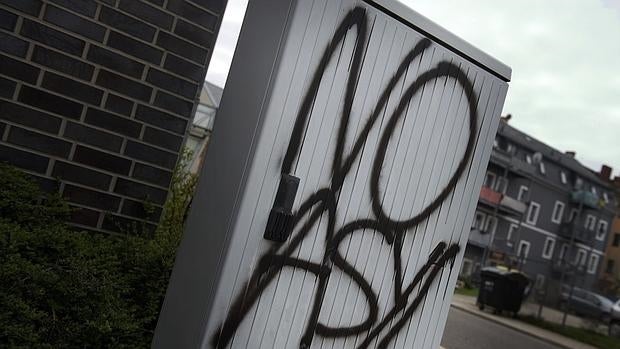 Una pintada contra el derecho de asilo en las calles de Freital, Alemania