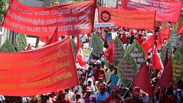 Marcha por el día del trabajador en Sri Lanka