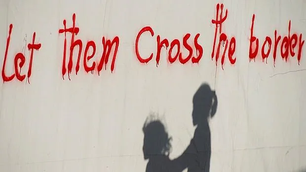 Pintada en el campo de refugiados griego de Idomeni