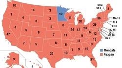 Mapa electoral de la victoria de Reagan en 1984