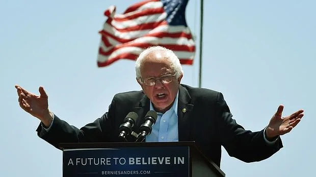 Bernie Sanders, en un mitin en California