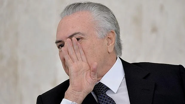 El presidente interino de Brasil, Michel Temer, durante un acto de entrega de cartas credenciales de embajadores, la semana pasada en el Palacio de Planalto, Brasilia