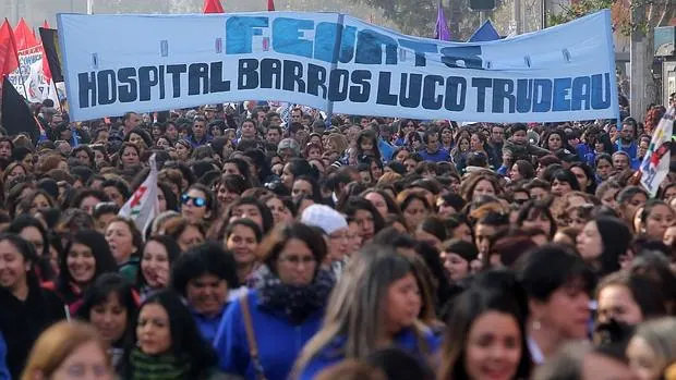 Jornada de huelga general por la reforma laboral, este martes en Santiago de Chile