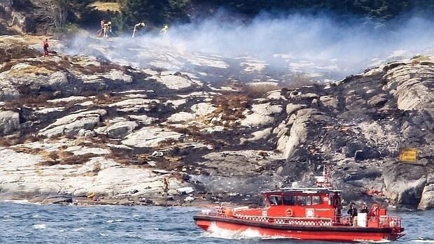 Imagen de las labores de rescate en la costa Noruega