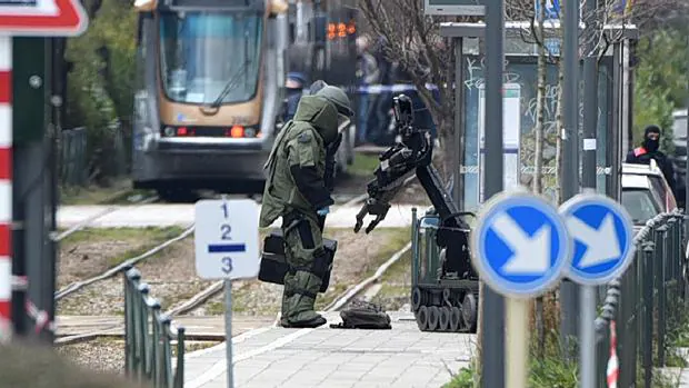 Estación de tranvía de Schaerbeek tras los atentados de Bruselas