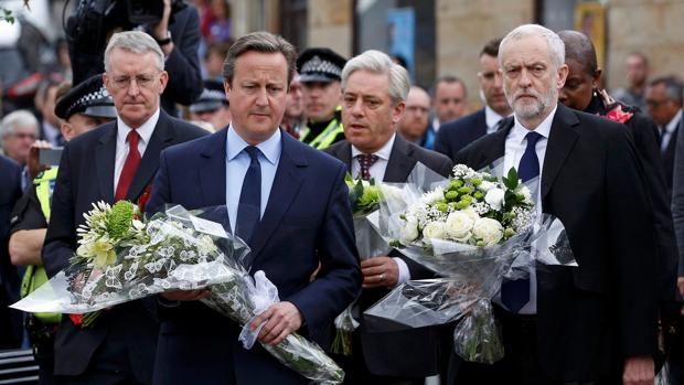 Cameron, durante el homenaje a la diputada laborista Jo Cox