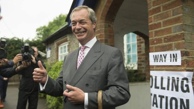 El líder del partido eurófobo UKIP, Nigel Farage