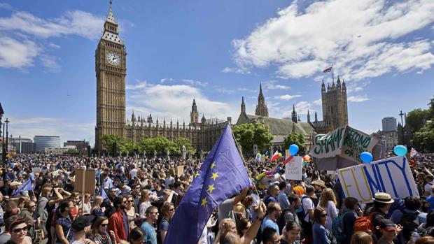 Manifestación el pasado 2 de julio en el centro de Londres para protestar contra el Brexit