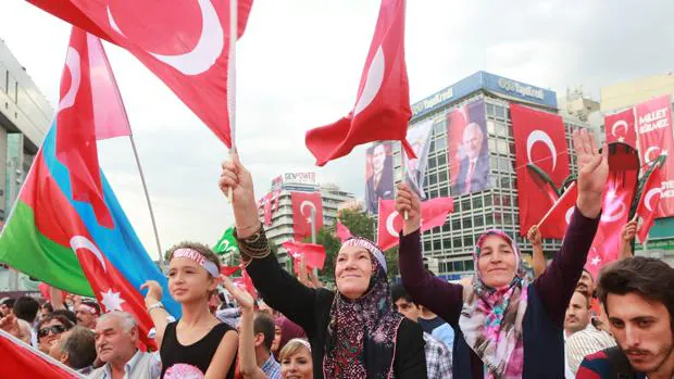 Manifestación en Ankara en apoyo de Erdogan el pasado miércoles