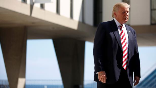 El candidato republicano Donald Trump, durante una visita esta semana al memoral de guerra de Milwaukee (Wisconsin)