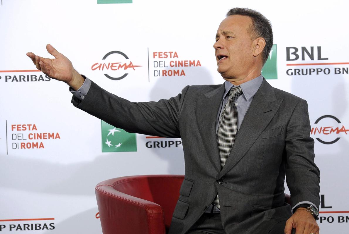 El actor estadounidense Tom Hanks posa en el Festival de Cine de Roma