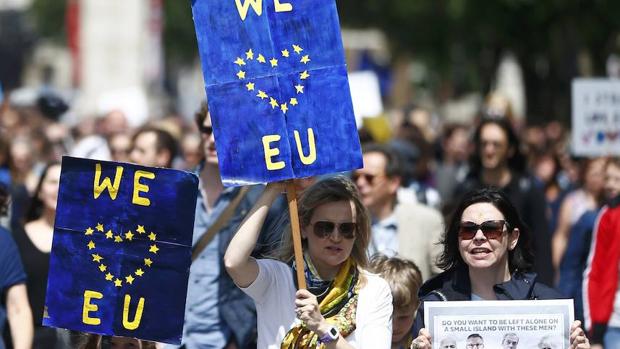 Una manifestación a favor de la permanencia de Reino Unido en la Unión Europea