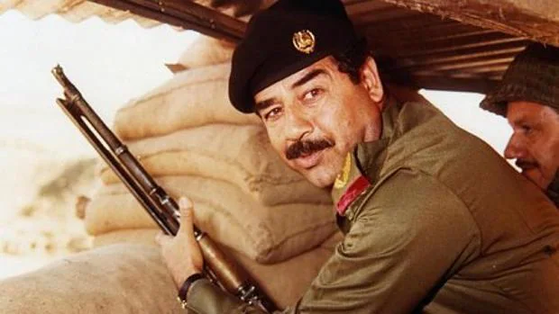 Saddam Hussein en la guerra Iran-Irak.