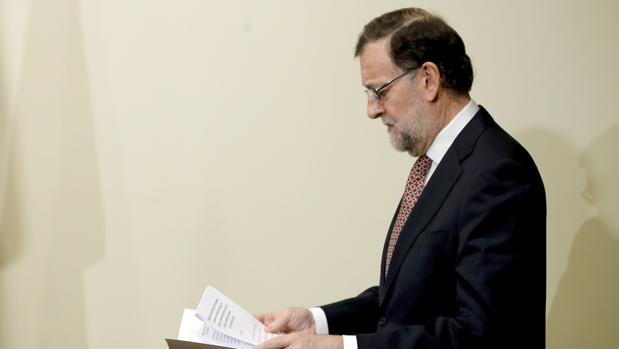 El presidente del Gobierno, Mariano Rajoy, este martes durante la rueda de prensa ofrecida tras el Consejo de Seguridad de la ONU en donde se han aprobado medidas para combatir la trata de personas