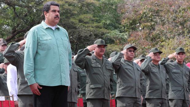 Nicolás Maduro, durante un desfile militar este miércoles en Campo de Carabobo