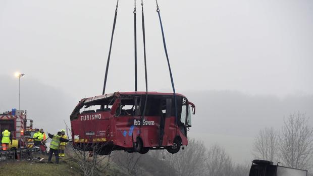 El bus se salió de la vía por el hielo que había en la carretera