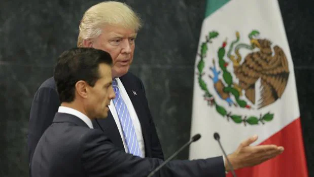 Donald Trump, con el presidente de México, Enrique Peña Nieto, en agosto
