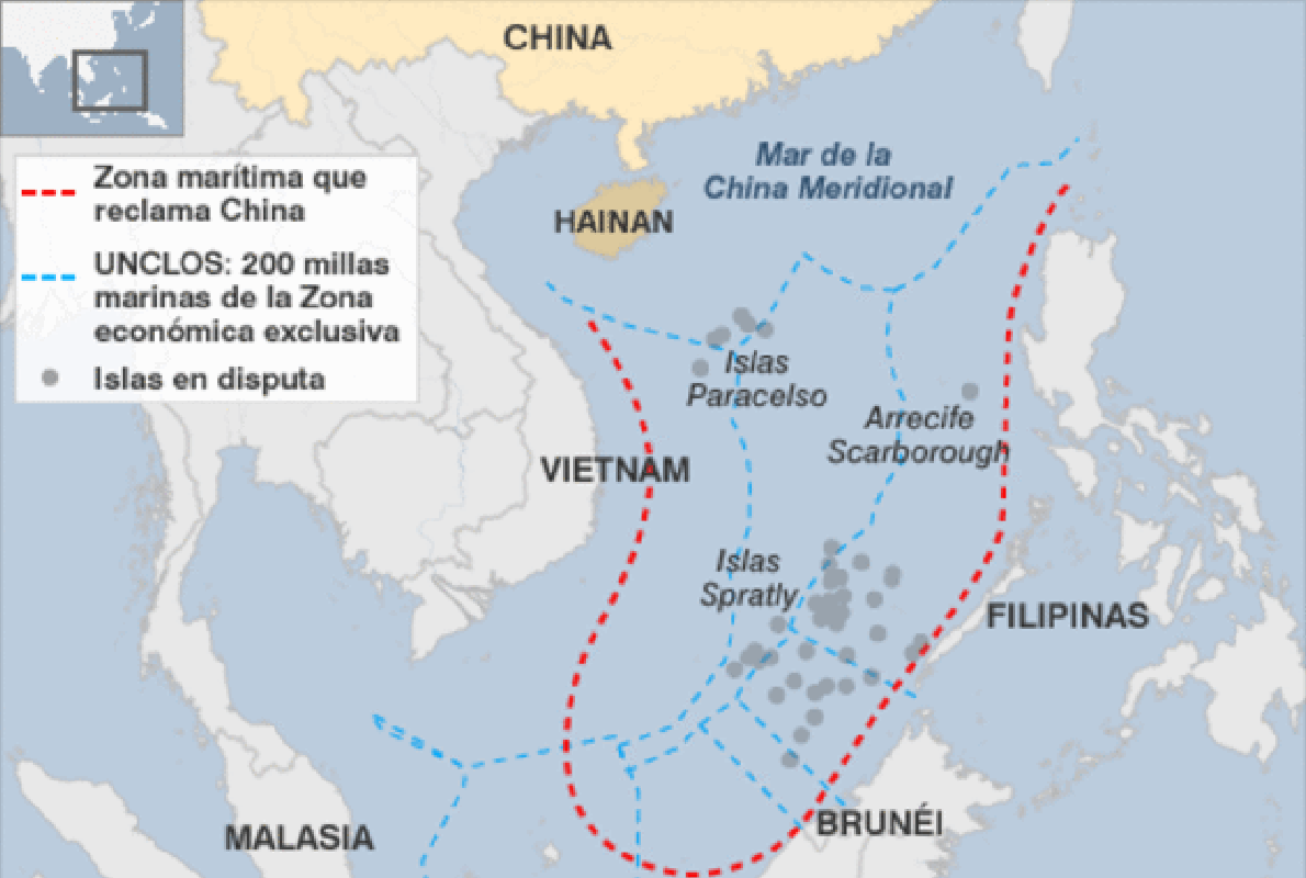 ¿Por qué están en disputa las aguas del sur de China?