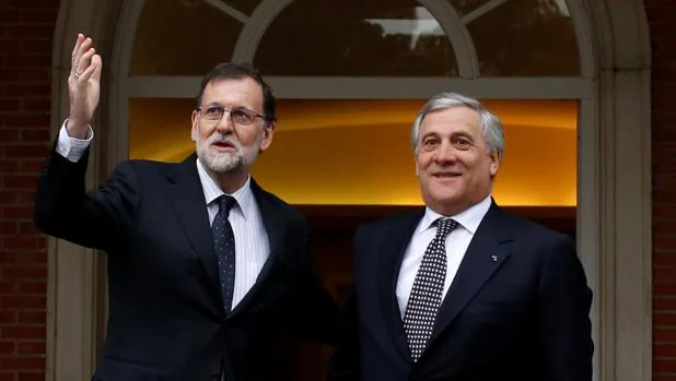Mariano Rajoy y Antonio Tajani este viernes