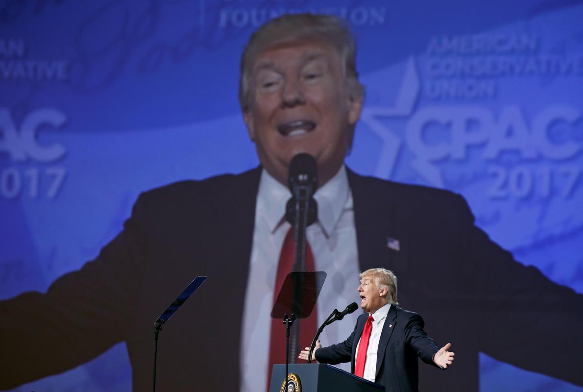 Donald Trump, durante su discurso ante la CPAC