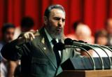 Fidel Castro, en pleno discurso durante el V congreso del Partido Comunista de Cuba, celebrado en 1997