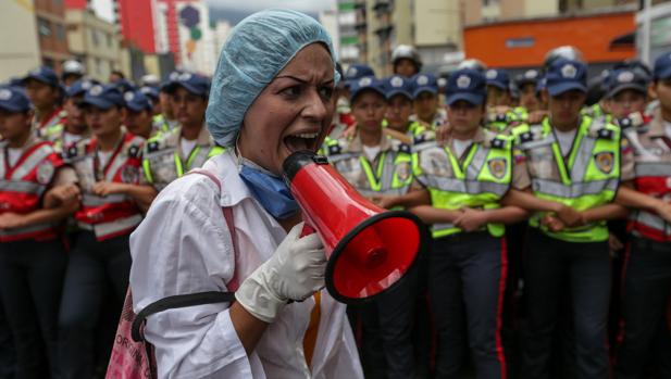 Protesta de trabajadores de la salud, el pasado 7 de febrero en Caracas