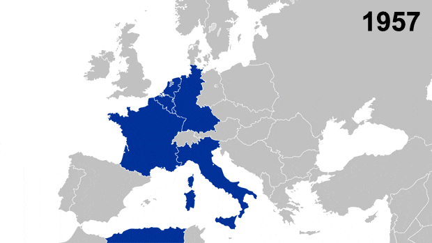 Evolución del número de países de la Unión Europea