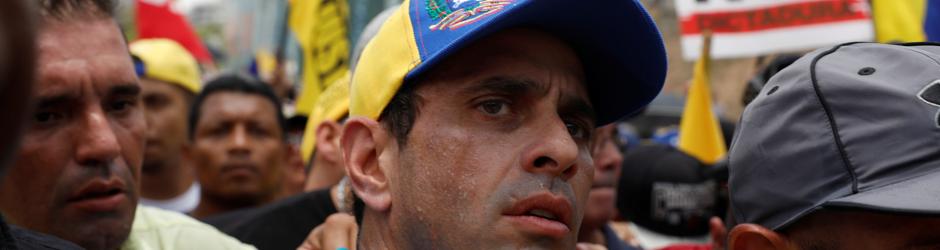 Henrique Capriles, en una manifestación este jueves en Caracas