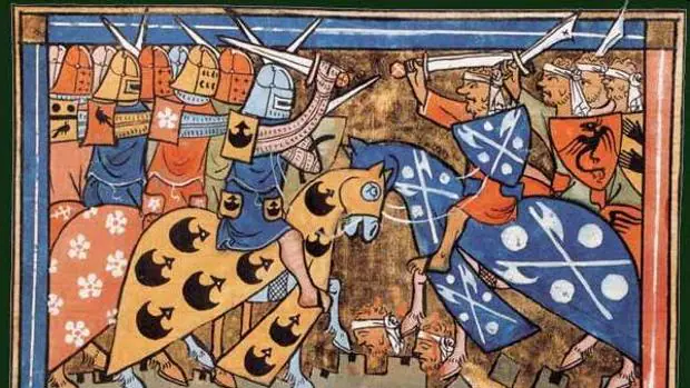 Ilustración del siglo XIV de una batalla de la Segunda Cruzada