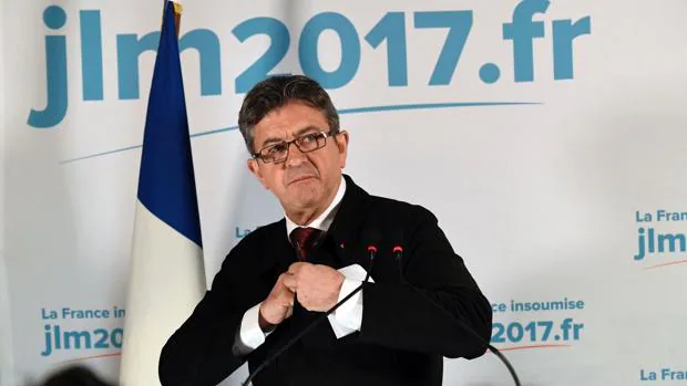 Jean-Luc Mélenchon, tras conocer el resultado de la primera vuelta de las elecciones presidenciales