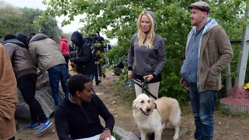 Pamela Anderson, en su visita a Calais esta semana