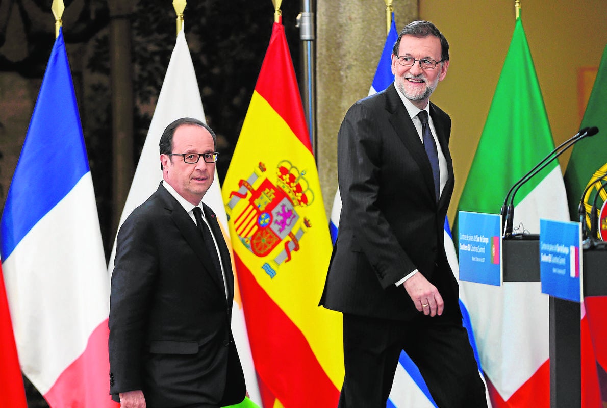 François Hollande, con el presidente Mariano Rajoy, en una reciente visita a Madrid