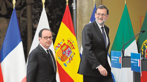 François Hollande, con el presidente Mariano Rajoy, en una reciente visita a Madrid