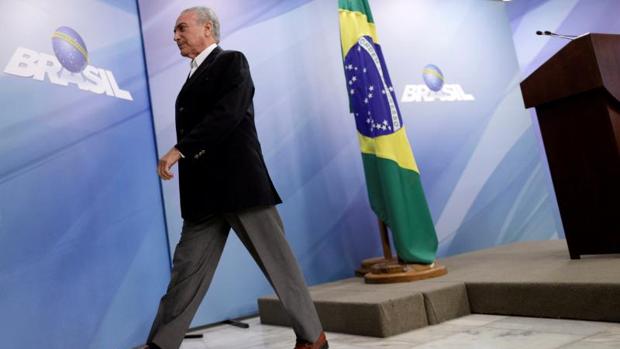 Michel Temer a su llegada al Palacio presidencial en Brasilia