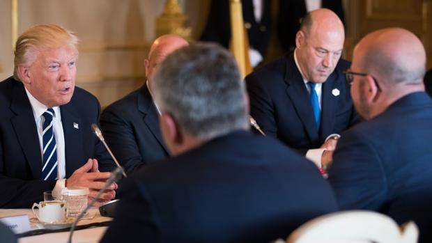 El presidente estadounidense, Donald Trump, en su reunión en Bruselas con el primer ministro belga