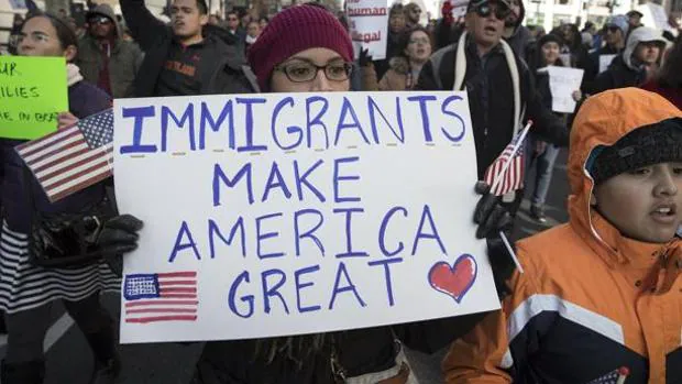 Manifestación celebrada en febrero ante la Casa Blanca en el Día Sin Inmigrantes