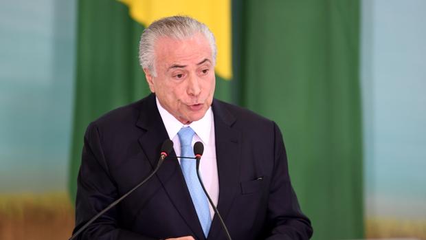 El presidente de Brasil, Michel Temer, durante una intervención