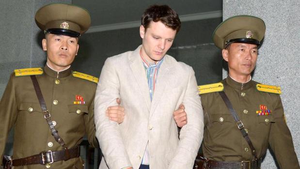 Otto Warmbier, en el momento de su detención por parte de las autoridades norcoreanas