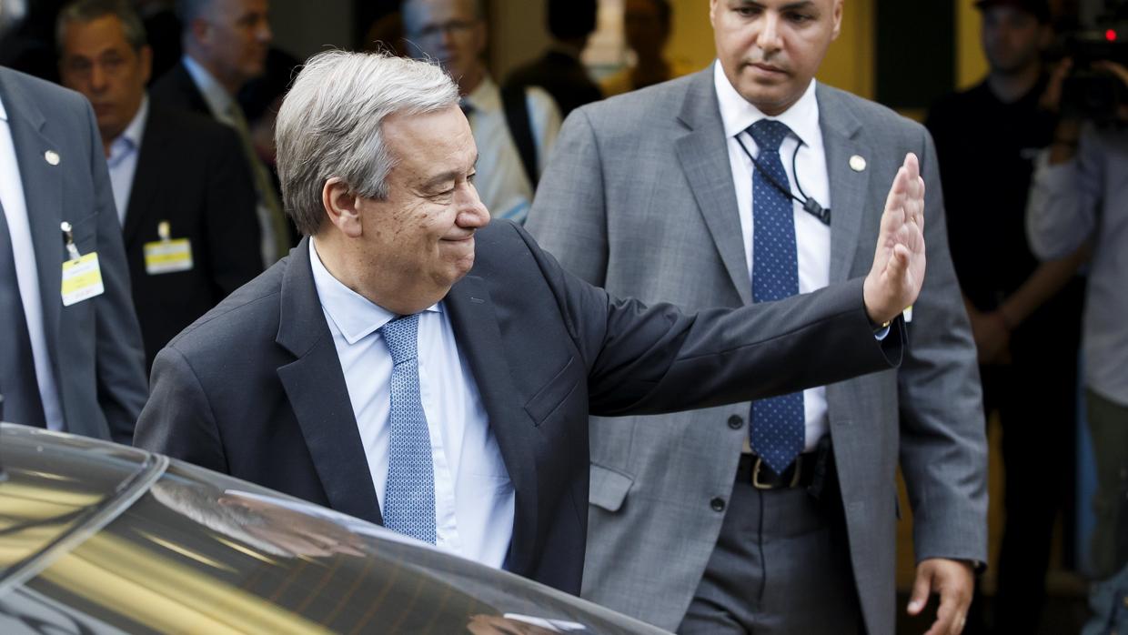 El secretario general de la ONU, Antonio Guterres, durante la conferencia sobre Chipre