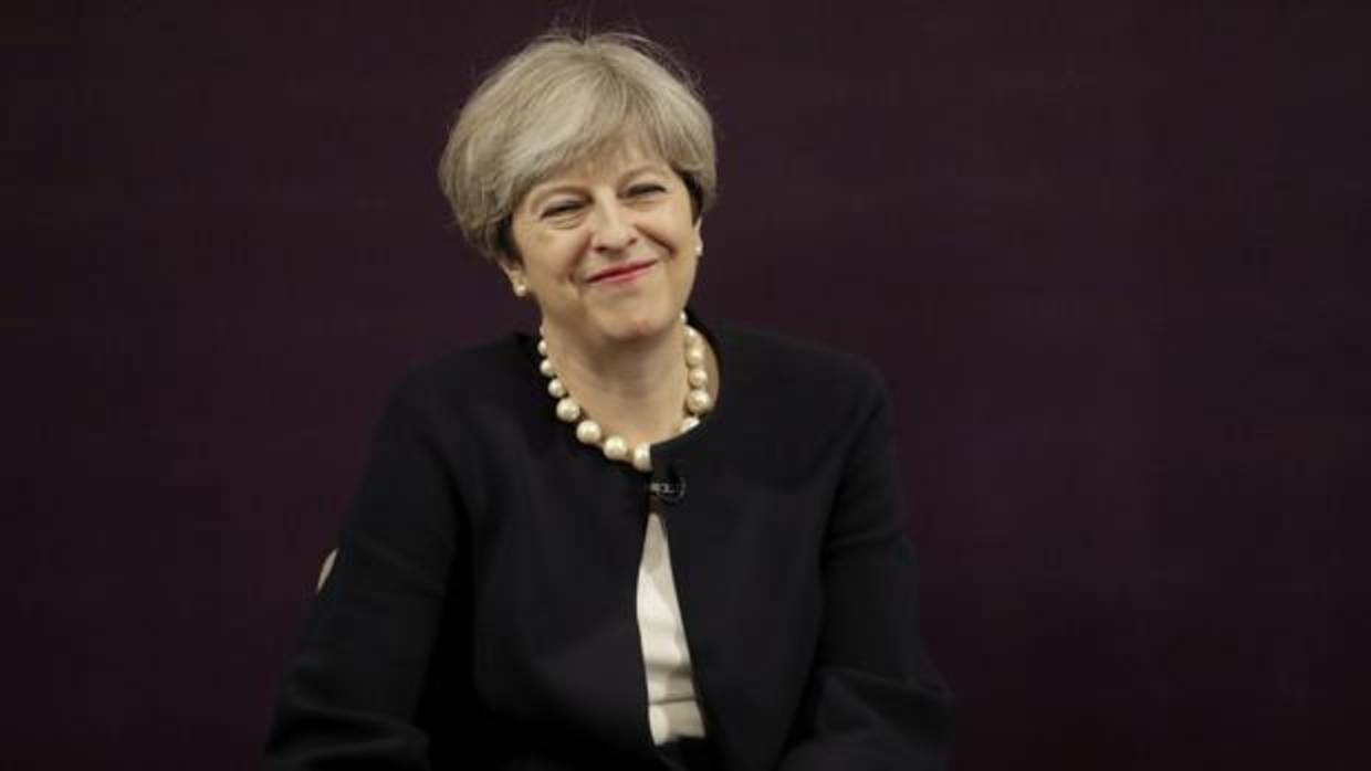 La primera ministra británica, Theresa May, durante su discurso de este martes en Londres