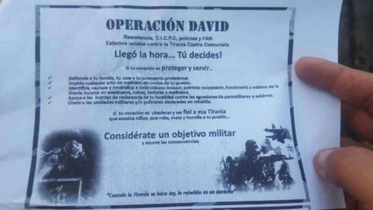 Imagen de una octavilla en la que se llama a la oposición contra Maduro