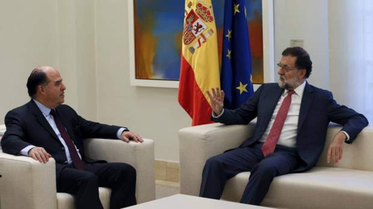 Mariano Rajoy y Julio Borges, en el Palacio de la Moncloa
