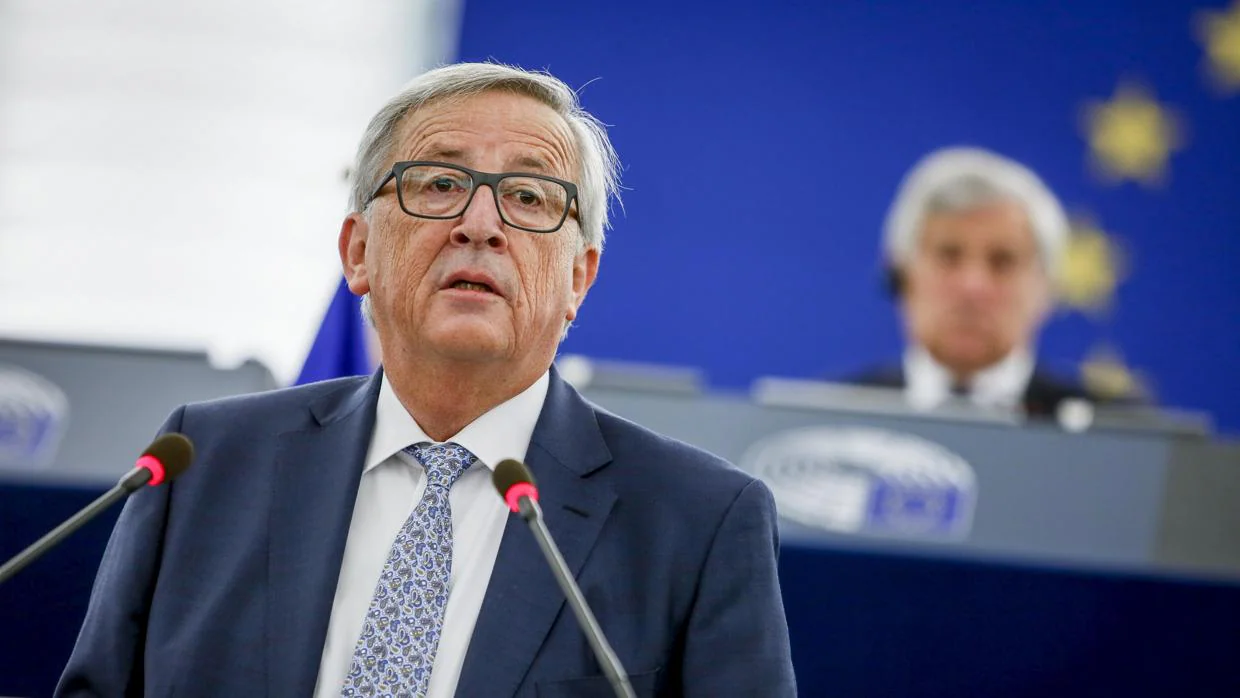 Jean-Claude Juncker durante el discurso de la polémica